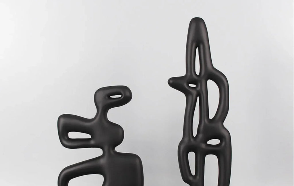 Modern Abstract Black Sculpture Statue for Contemporary Home Decor