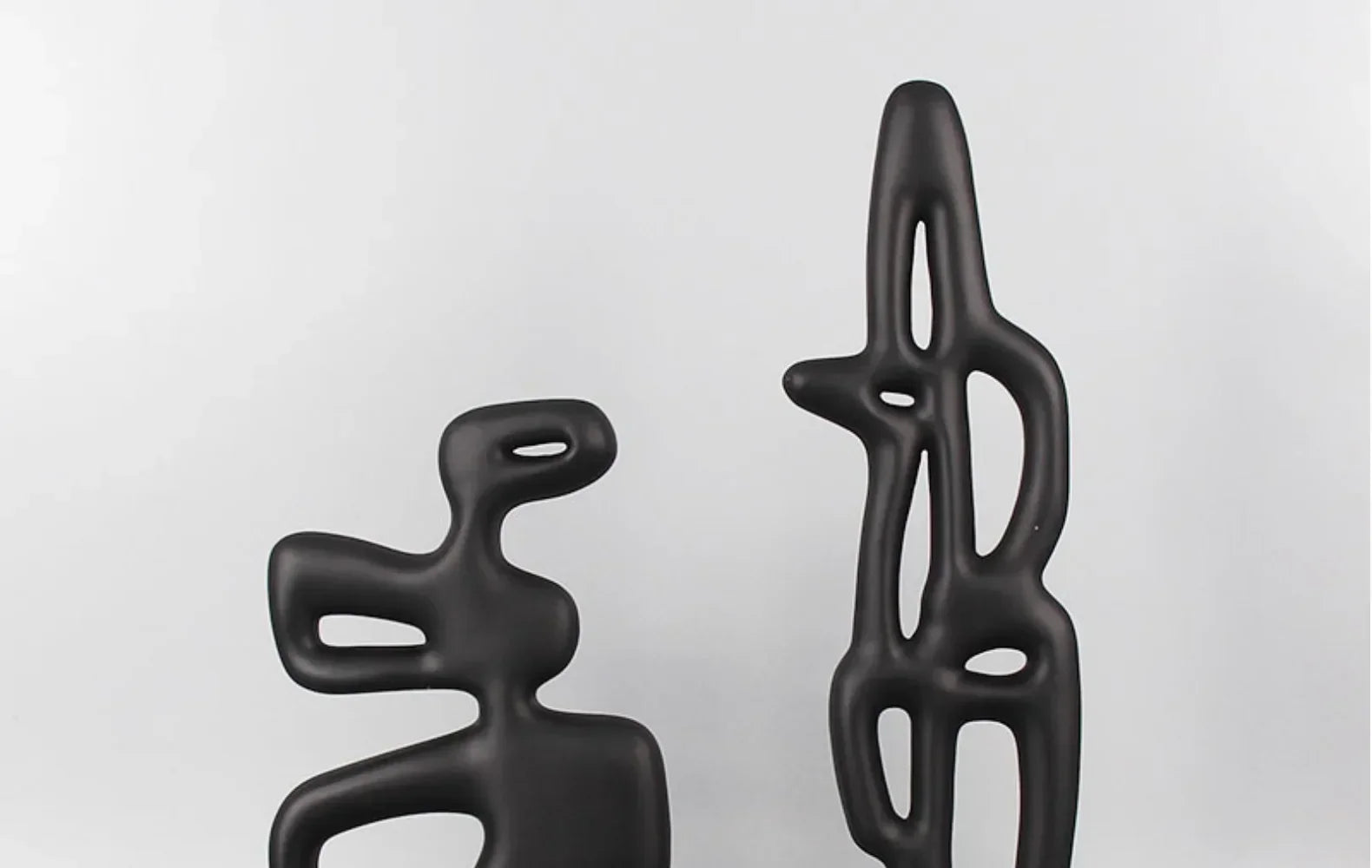 Modern Abstract Black Sculpture Statue for Contemporary Home Decor