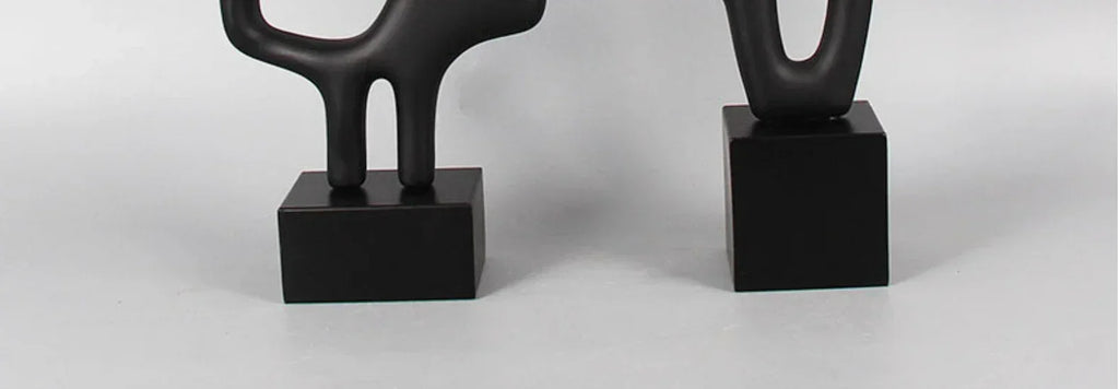 Modern Abstract Black Sculpture Statue for Contemporary Home Decor