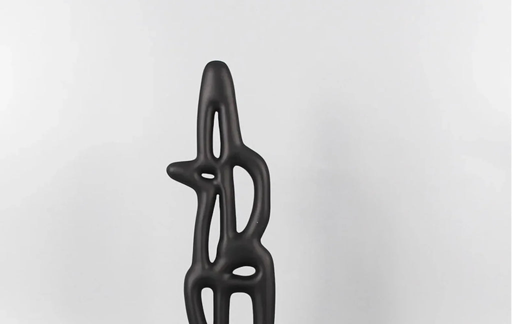 Modern Abstract Black Sculpture Statue for Contemporary Home Decor