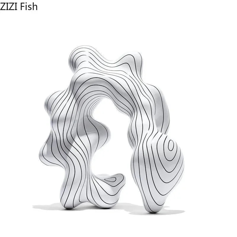 Modern Abstract Spiral Sculpture for Contemporary Table Decor