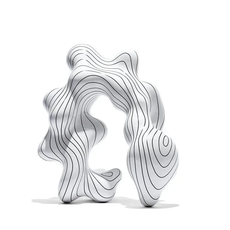 Modern Abstract Spiral Sculpture for Contemporary Table Decor