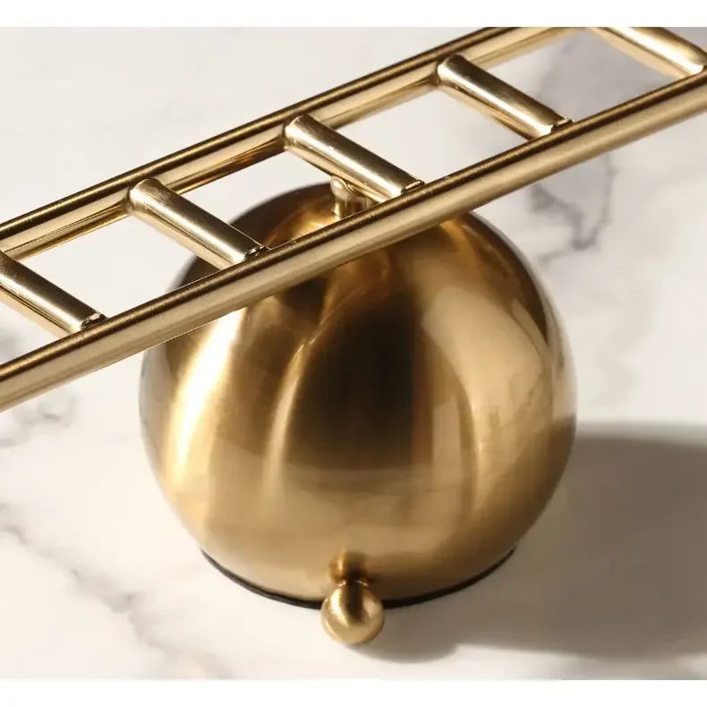 Modern Balance Thinker Sculpture with Golden Ladder for Contemporary Home Decor