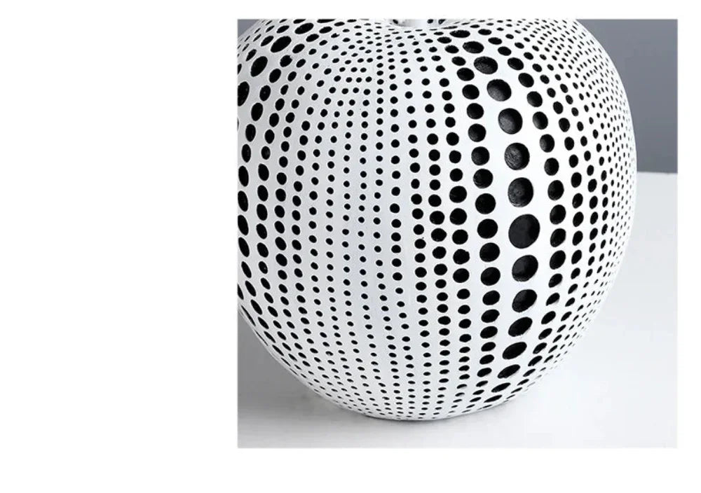 Modern Decorative Fruit Sculpture in Black & White