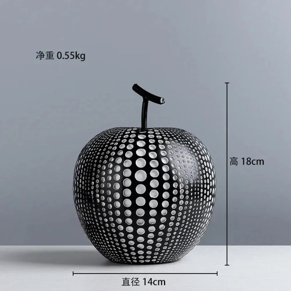 Modern Decorative Fruit Sculpture in Black & White