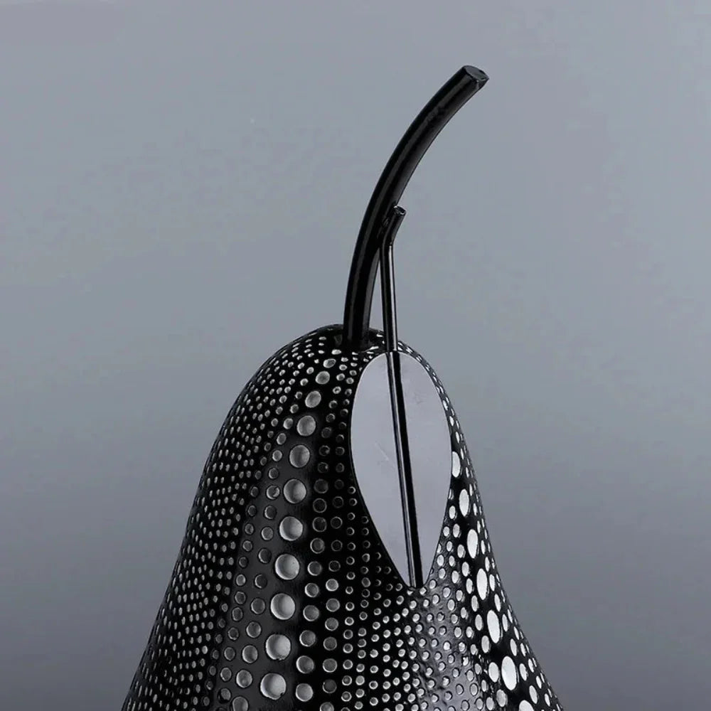 Modern Decorative Fruit Sculpture in Black & White