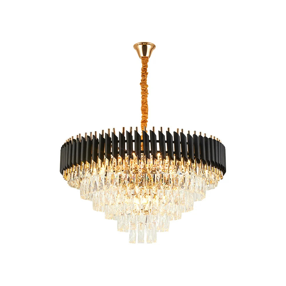 Round Raindrop Crystal Chandelier
