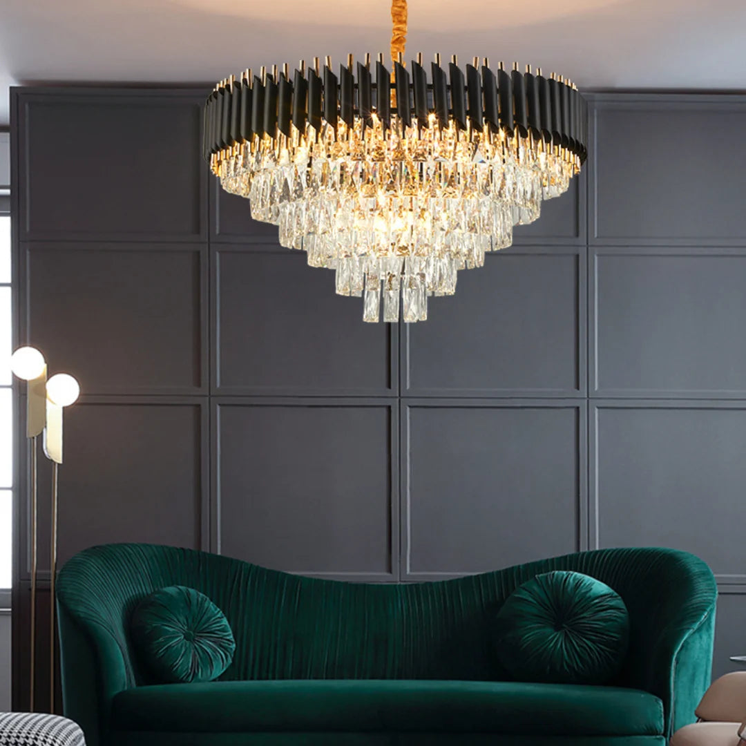 Round Raindrop Crystal Chandelier