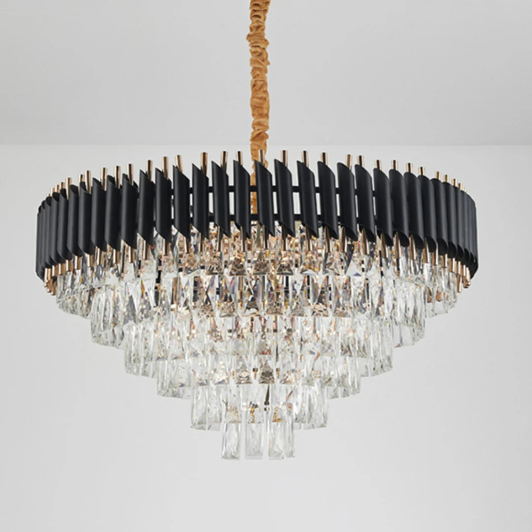 Round Raindrop Crystal Chandelier