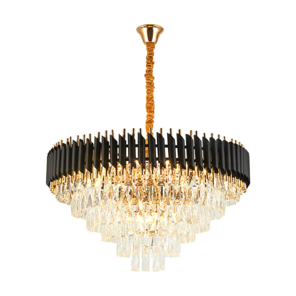 Round Raindrop Crystal Chandelier