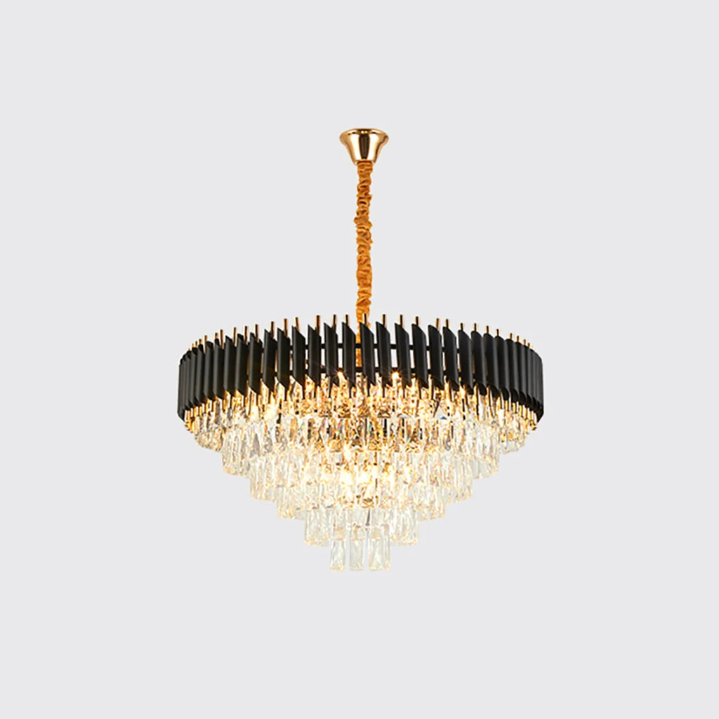 Round Raindrop Crystal Chandelier