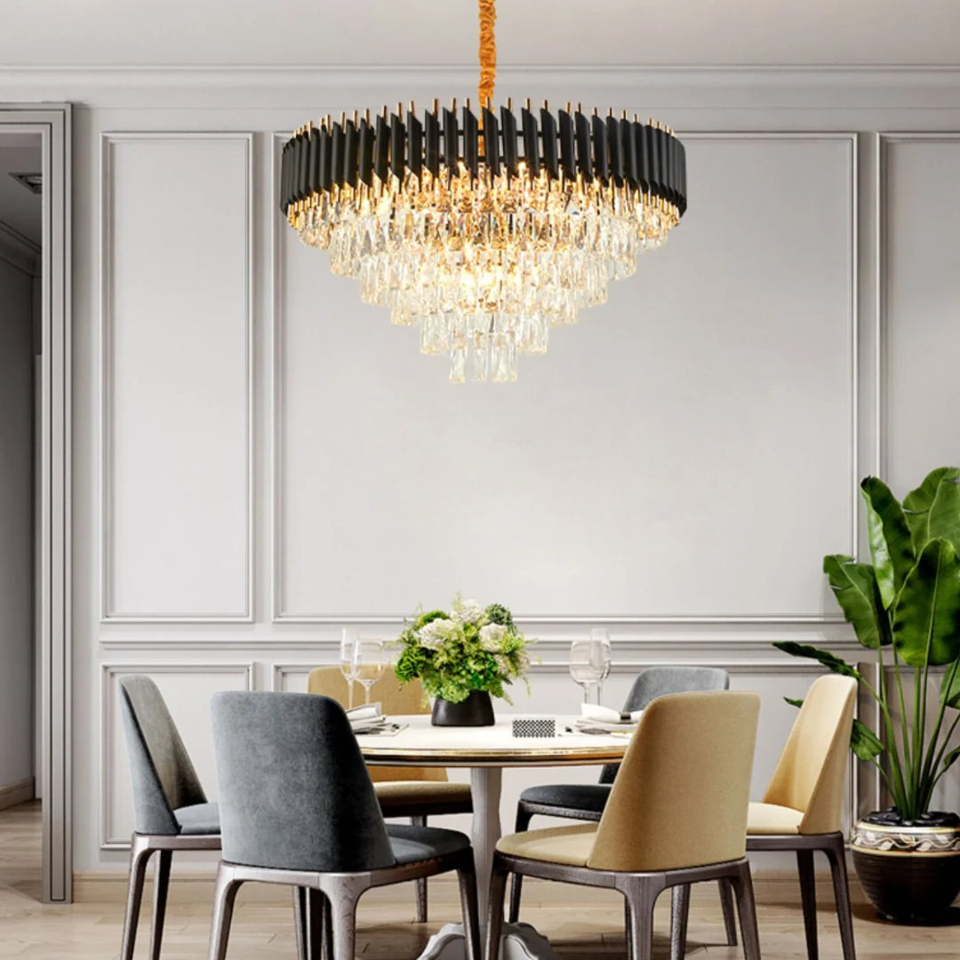 Round Raindrop Crystal Chandelier
