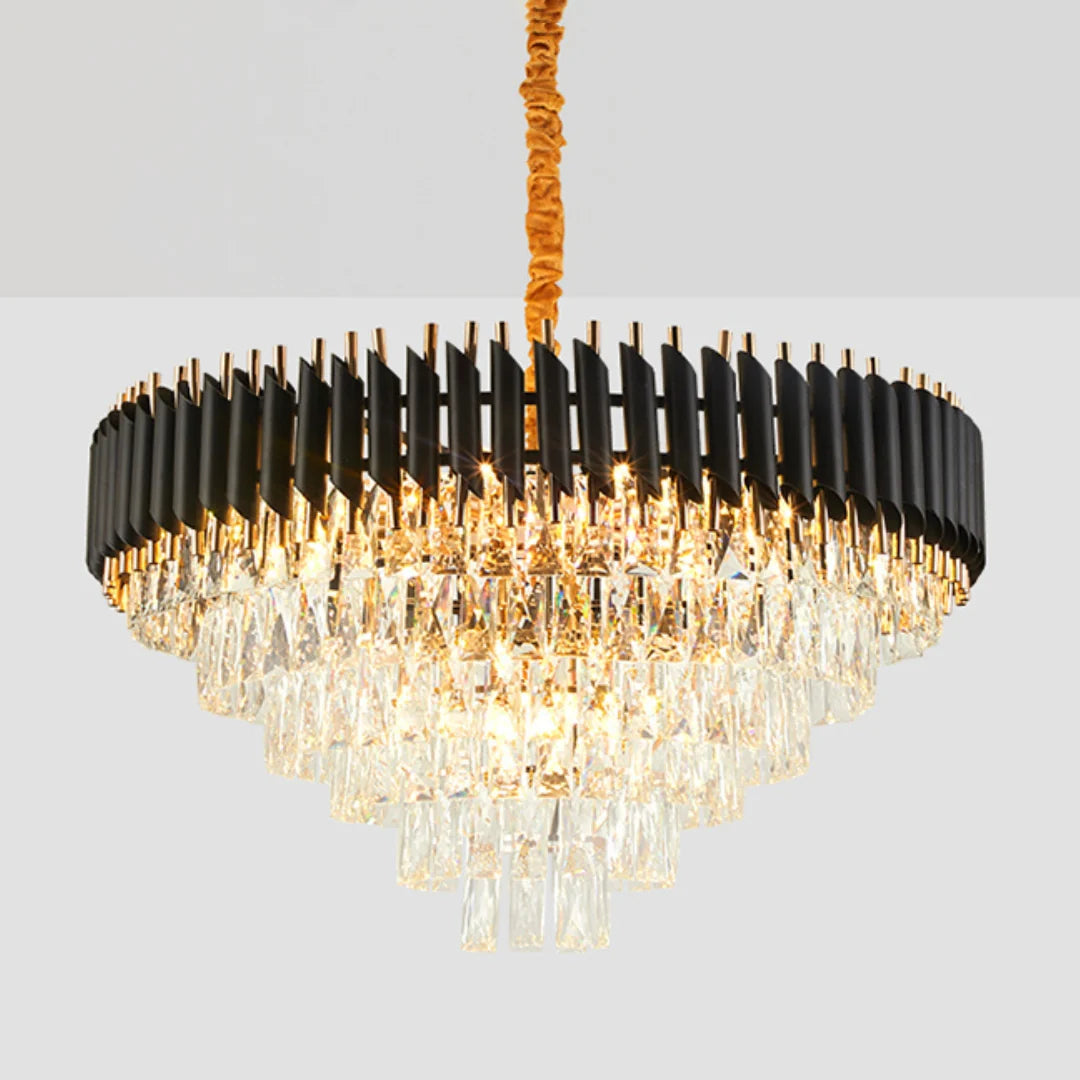 Round Raindrop Crystal Chandelier