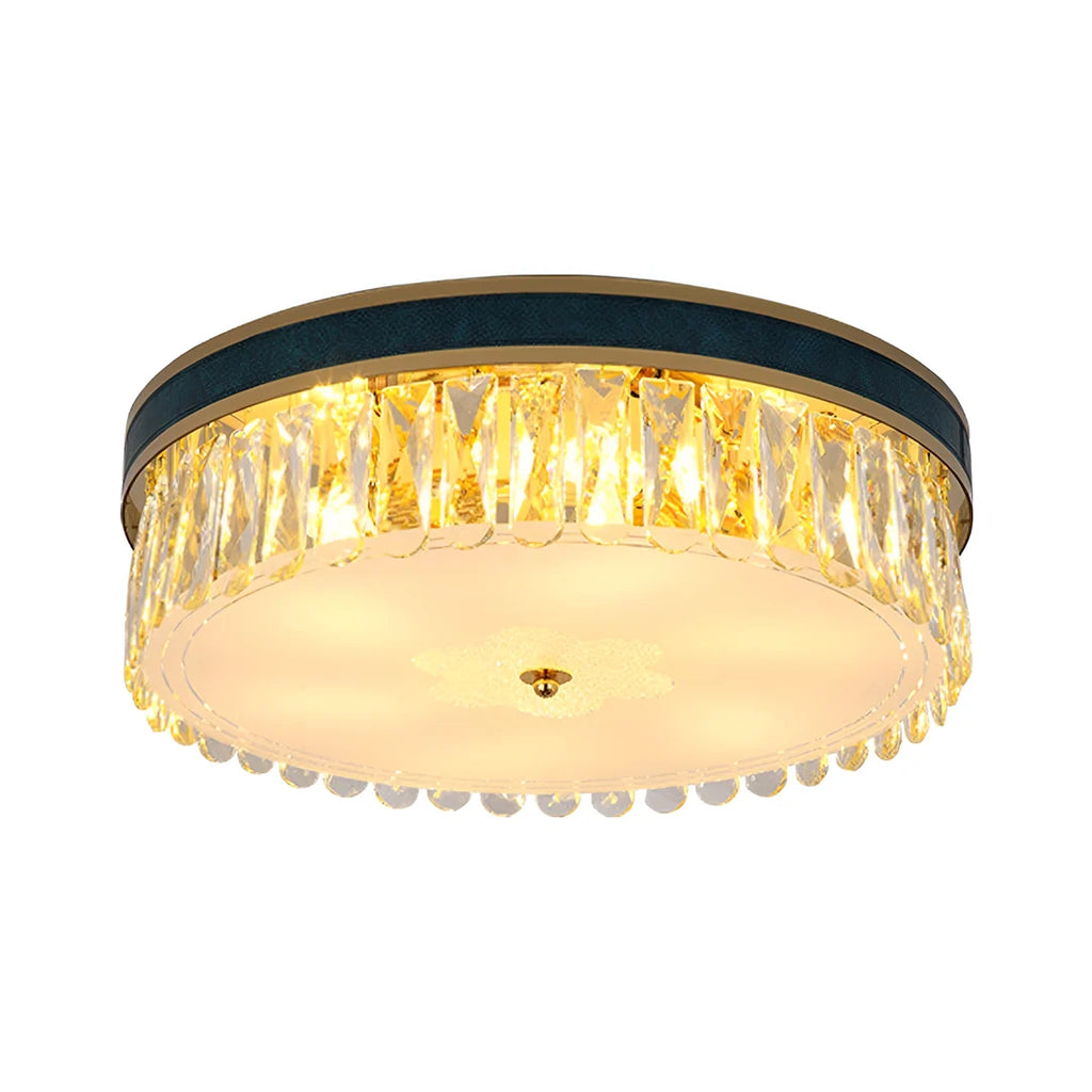 Modern Leather Crystal Ceiling Lamp