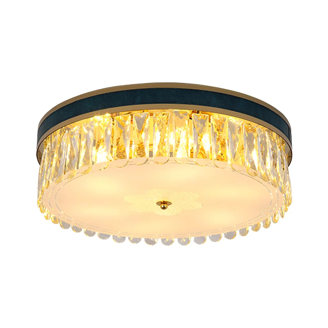 Modern Leather Crystal Ceiling Lamp
