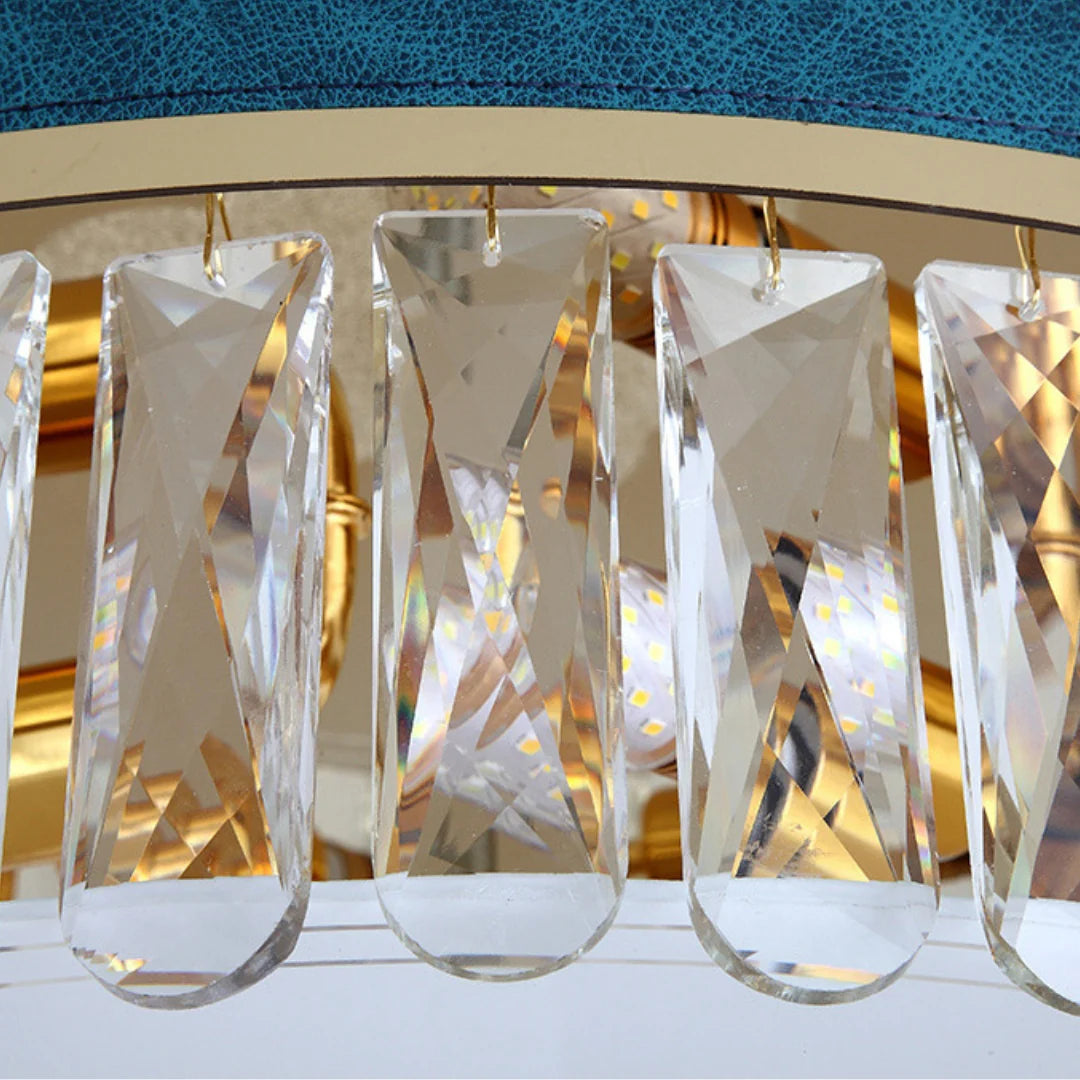 Modern Leather Crystal Ceiling Lamp
