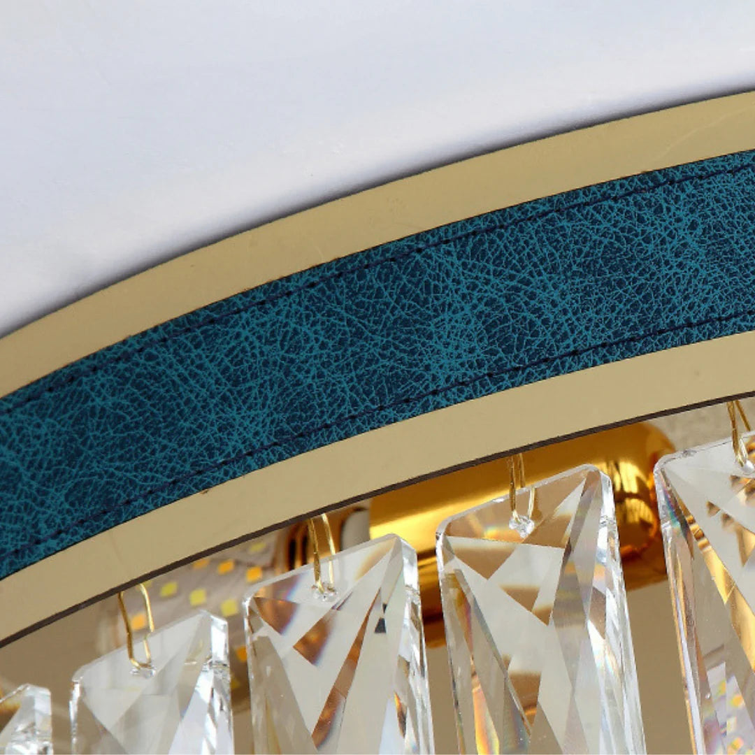 Modern Leather Crystal Ceiling Lamp