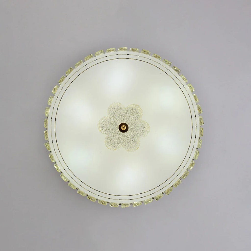 Modern Leather Crystal Ceiling Lamp