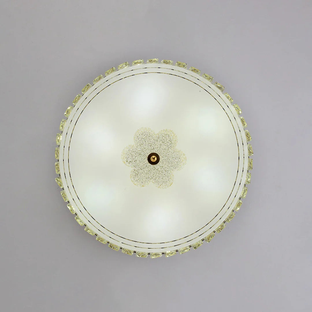 Modern Leather Crystal Ceiling Lamp
