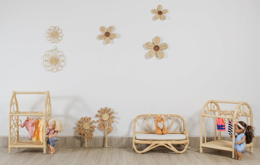 Rattan Flower Stem Wall Decor