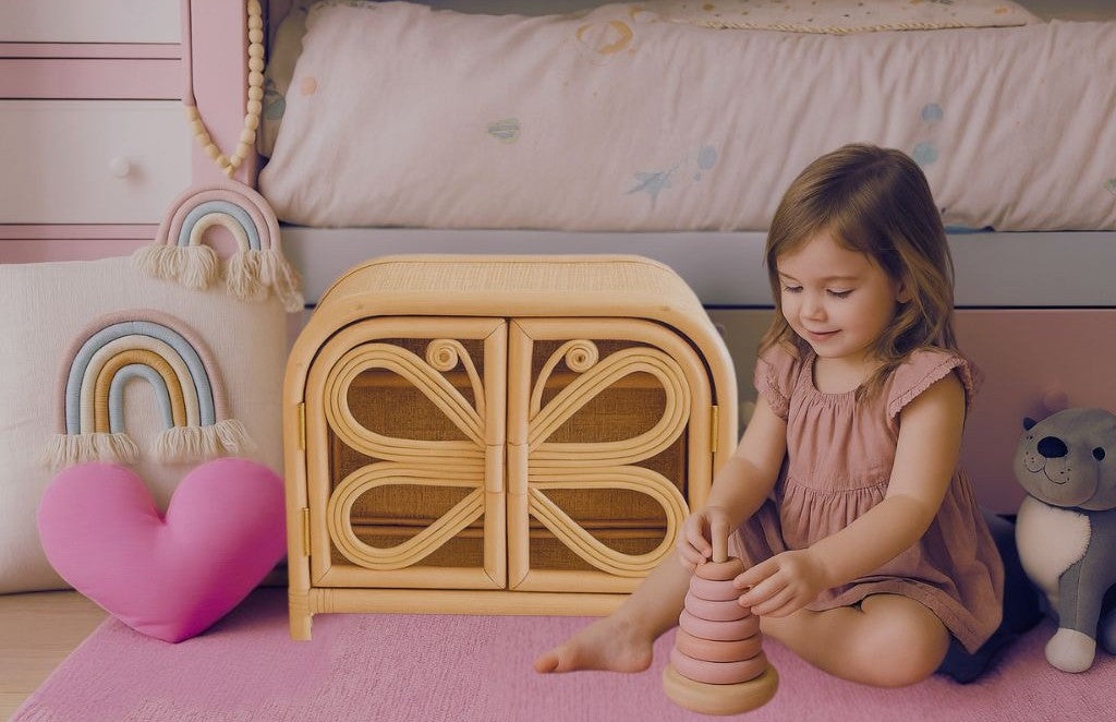 Rattan Doll Wardrobe