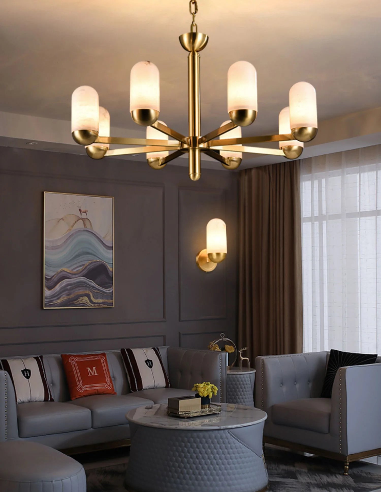 Moonshade Marble Chandelier