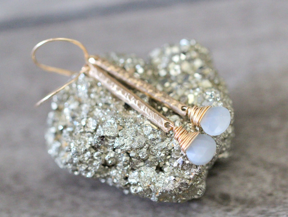 Moonstone Bar Earrings