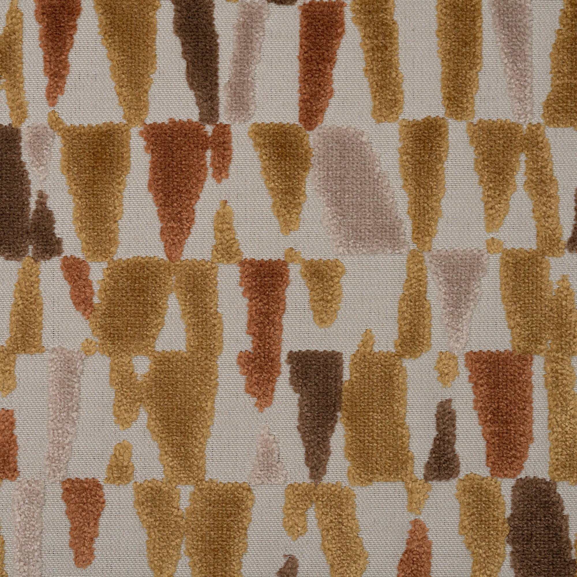 MOSAIC - GEOMETRIC PATTERN CUT VELVET UPHOLSTERY FABRIC BY THE YARD