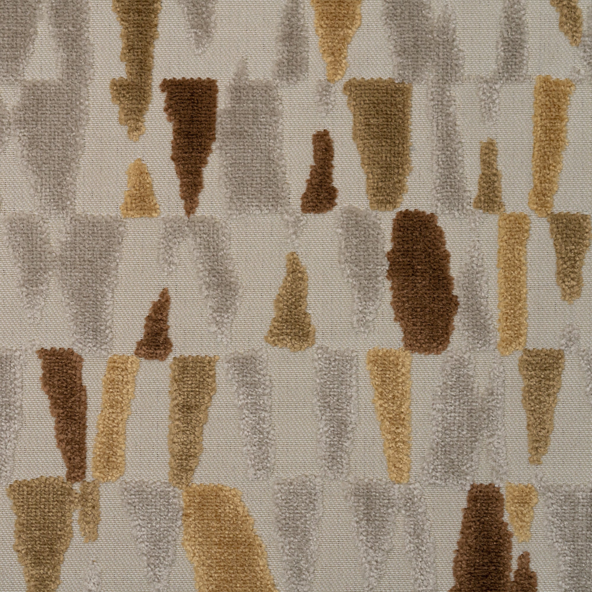 MOSAIC - GEOMETRIC PATTERN CUT VELVET UPHOLSTERY FABRIC BY THE YARD