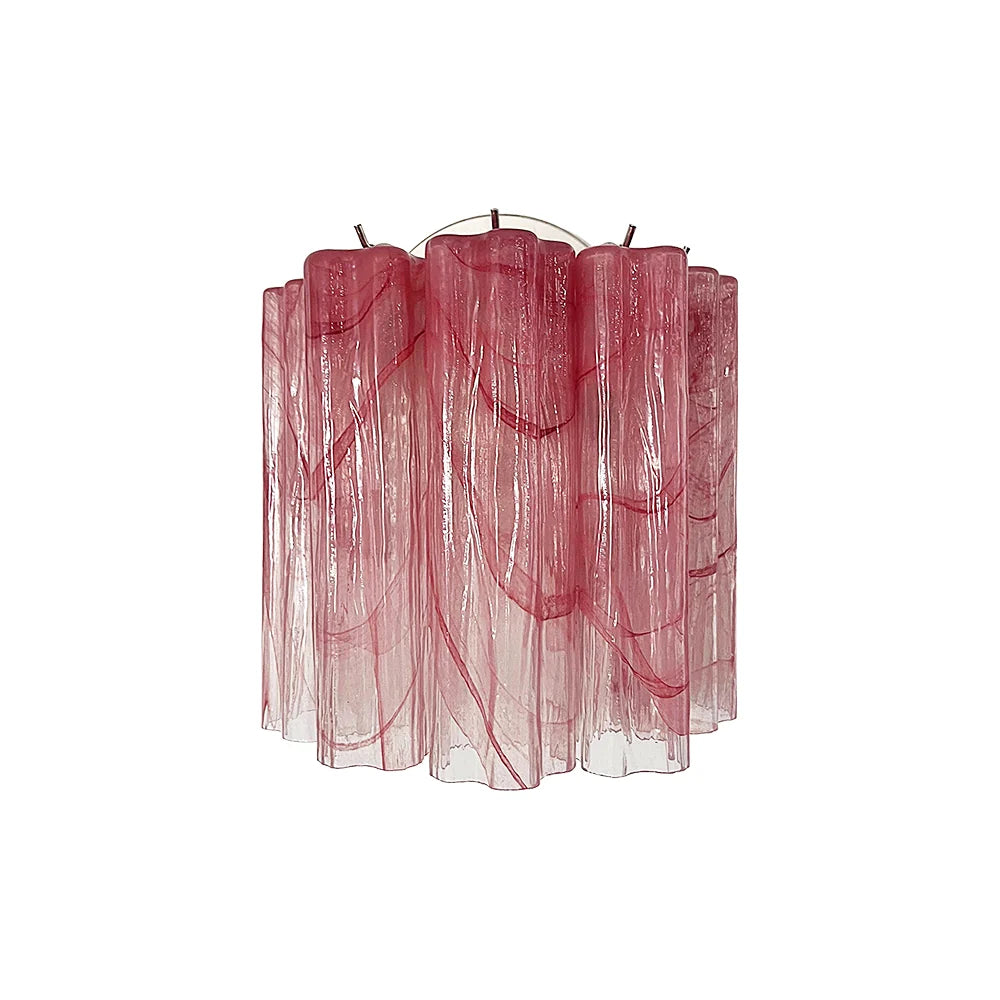 Star-Shaped Red Cloud-Patterned Glass Wall Lamp