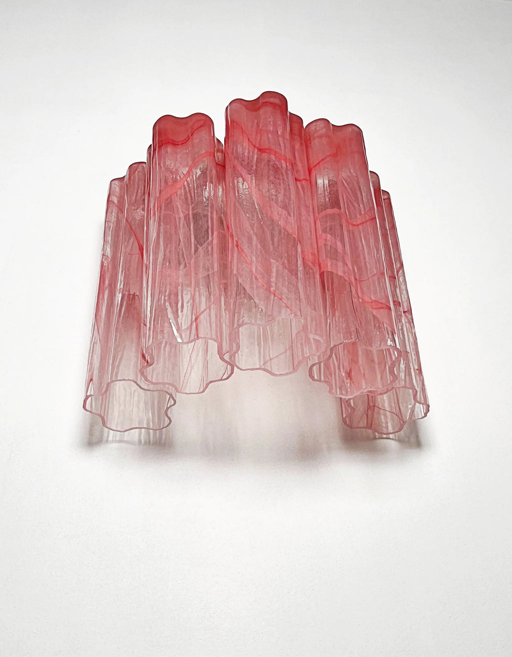 Star-Shaped Red Cloud-Patterned Glass Wall Lamp
