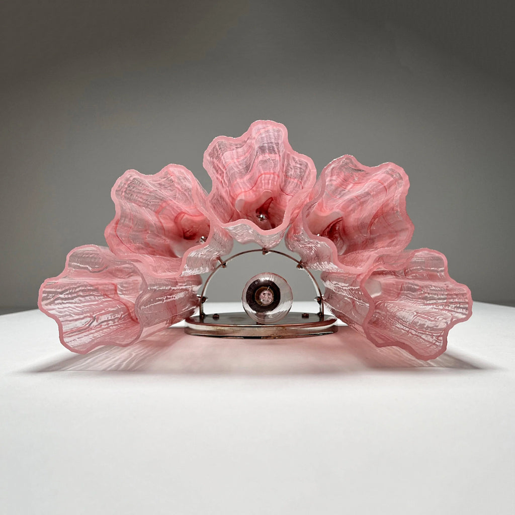 Star-Shaped Red Cloud-Patterned Glass Wall Lamp