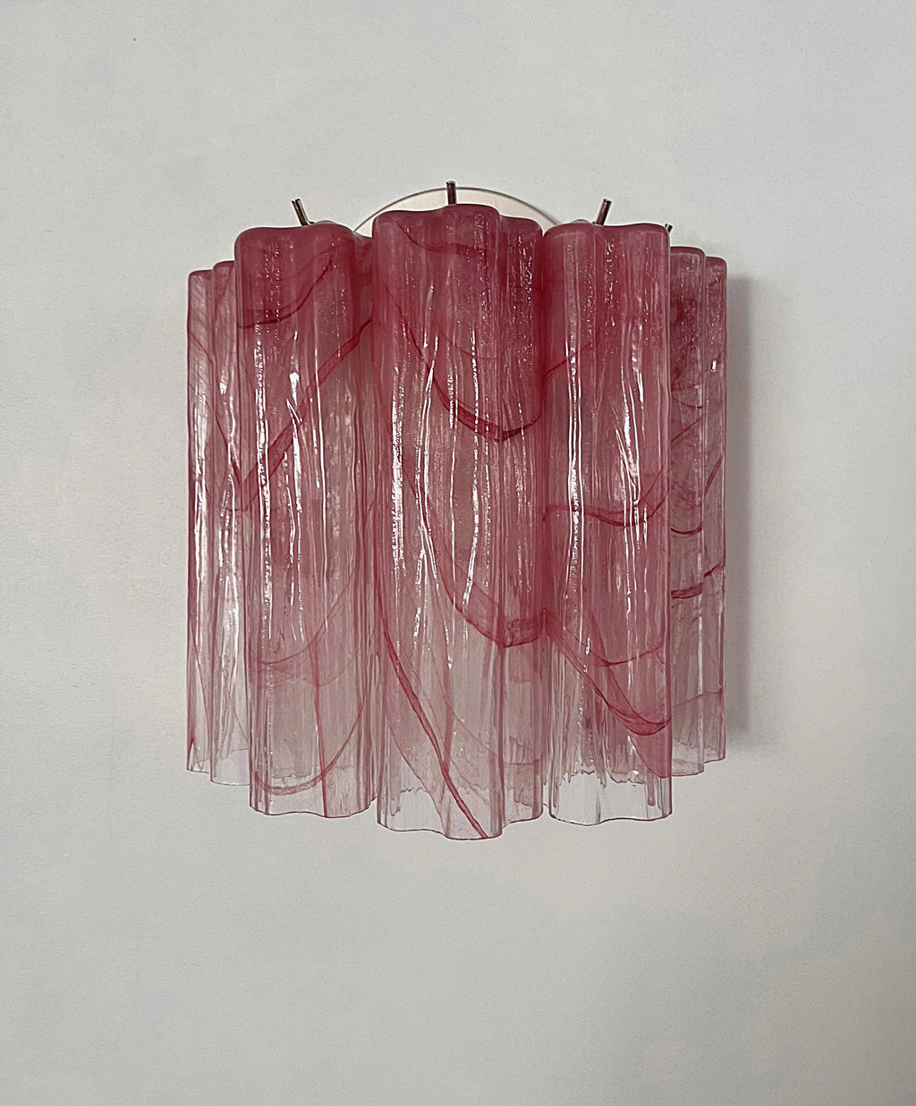 Star-Shaped Red Cloud-Patterned Glass Wall Lamp