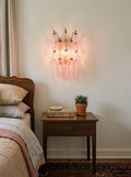 Murano Poliedri Pink Glass Wall Sconces