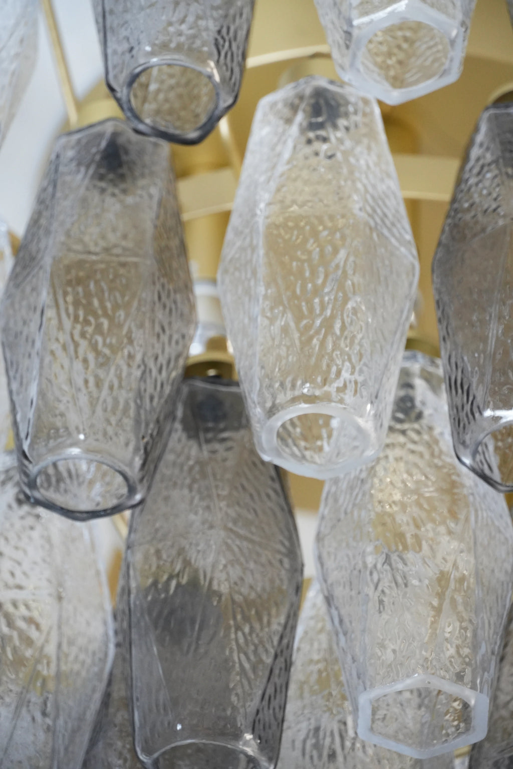 Murano Poliedri Transparent Smoked Ceiling Light
