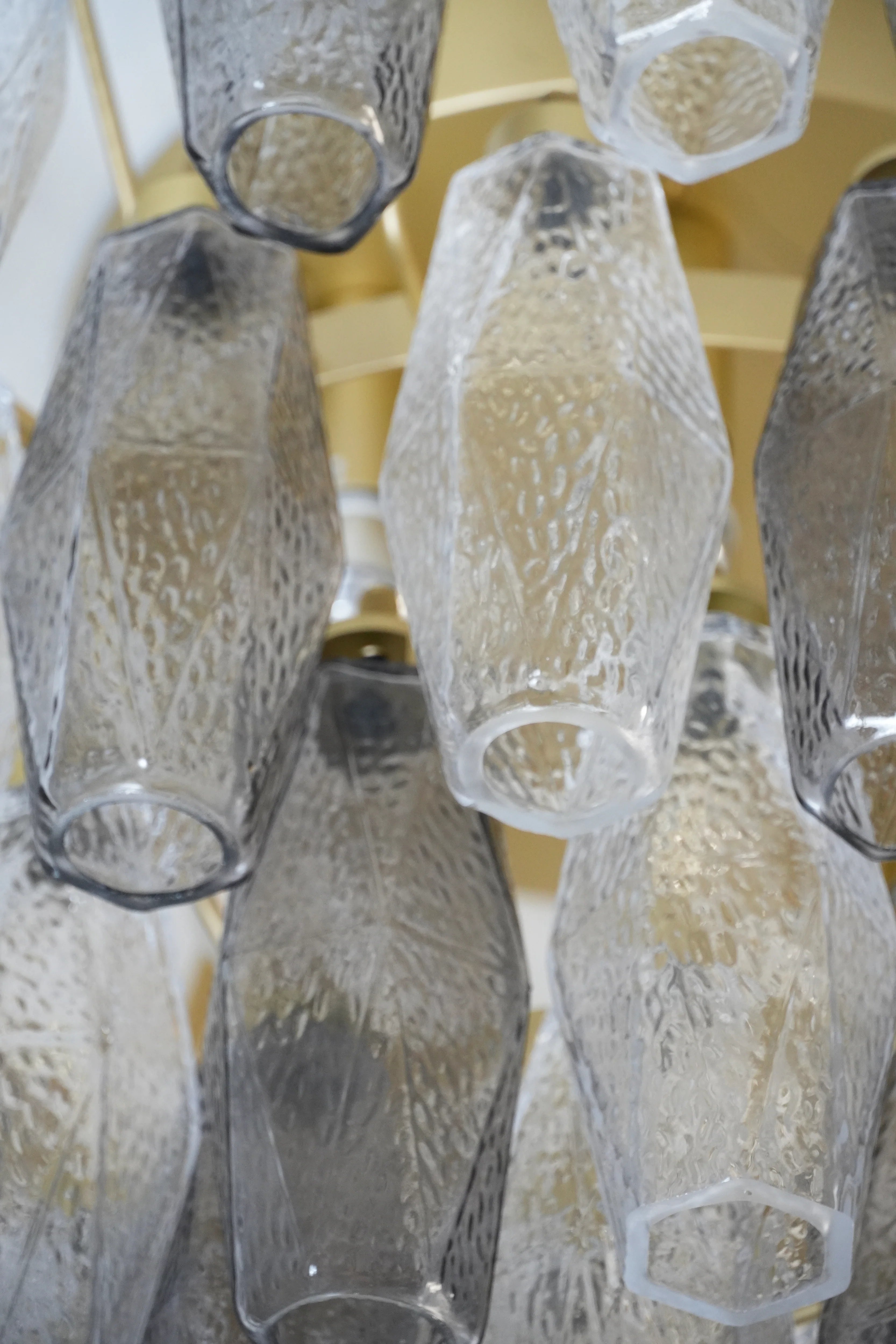 Murano Poliedri Transparent Smoked Ceiling Light
