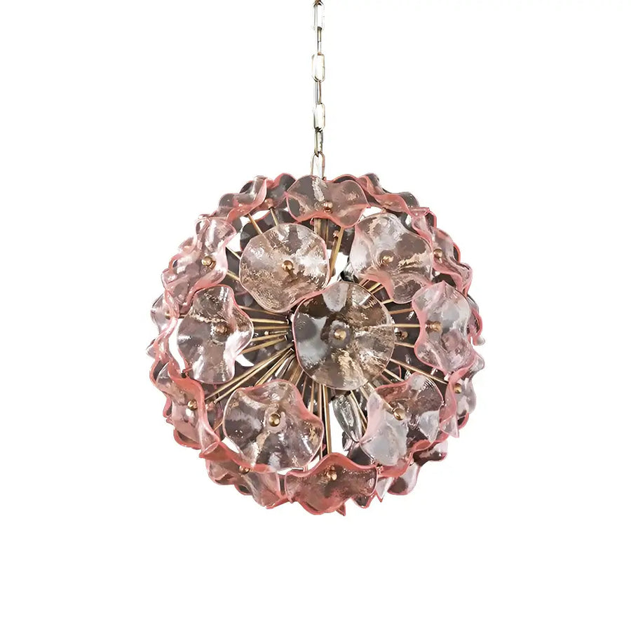 Poppy Pink Sputnik Art Glass Chandelier