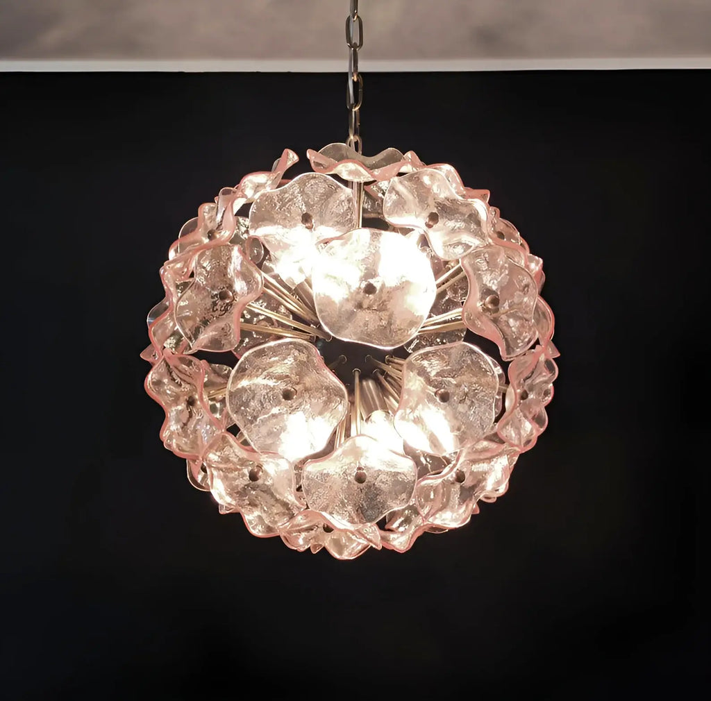 Murano Sputnik Poppy Pink Chandelier