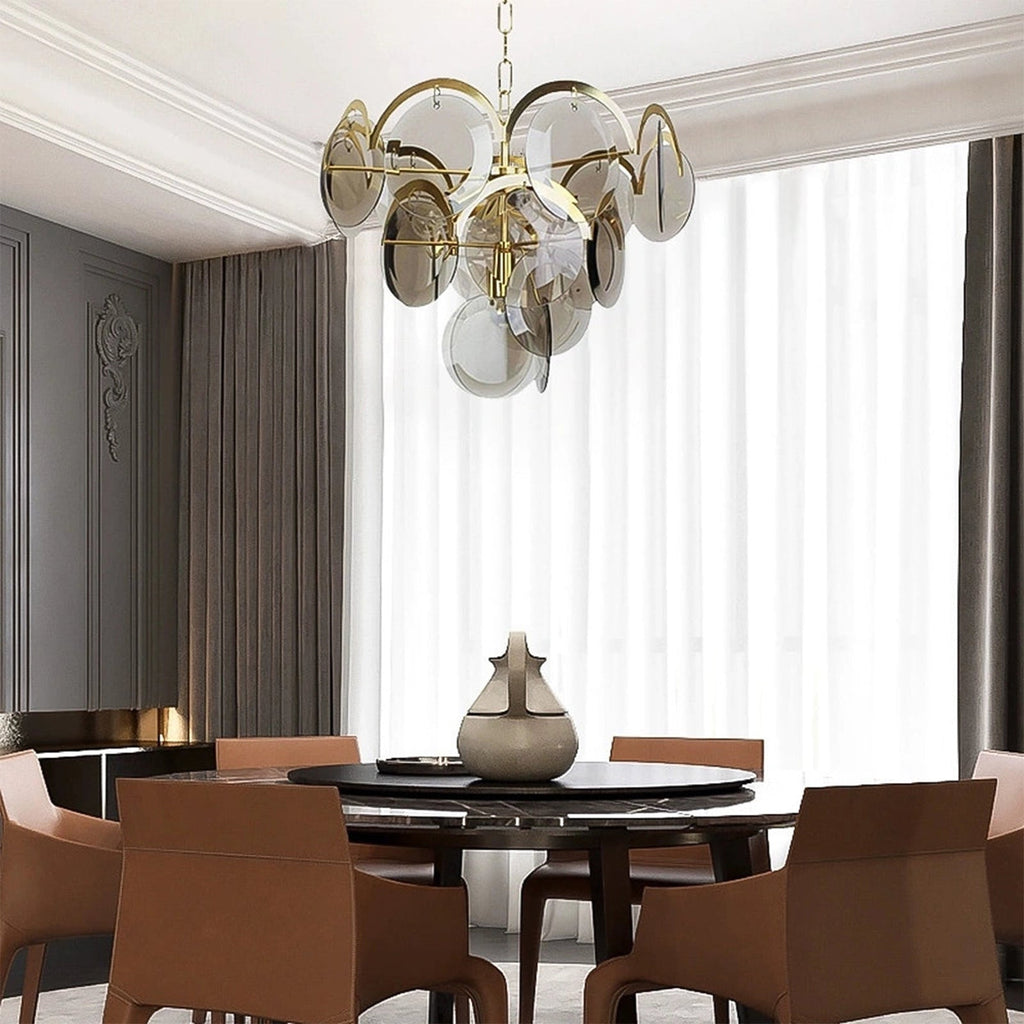 Murano Wrought Iron Glass Chandelier