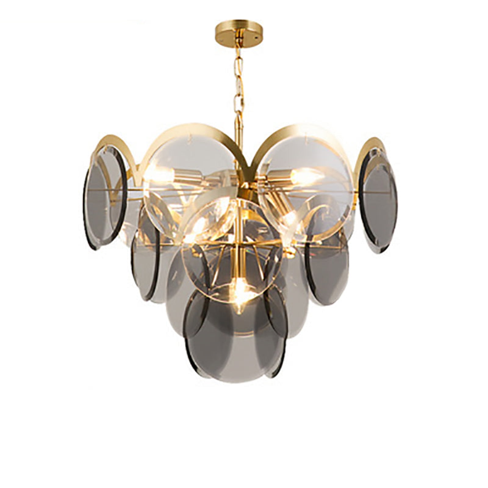 Murano Wrought Iron Glass Chandelier