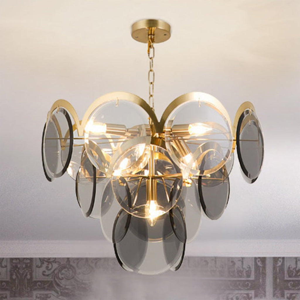 Murano Wrought Iron Glass Chandelier
