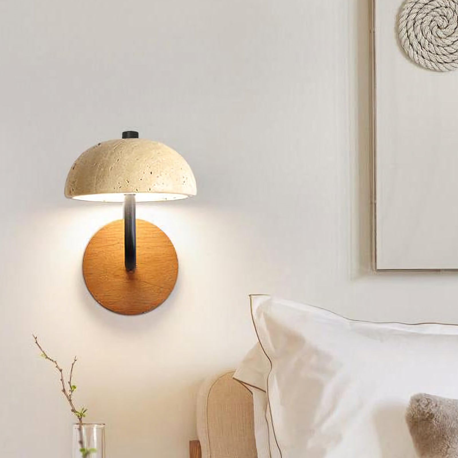 Mushroom Natural Stone Wall Lamp