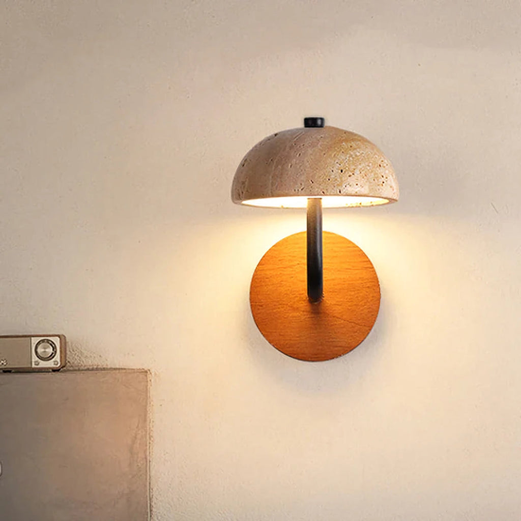 Mushroom Natural Stone Wall Lamp