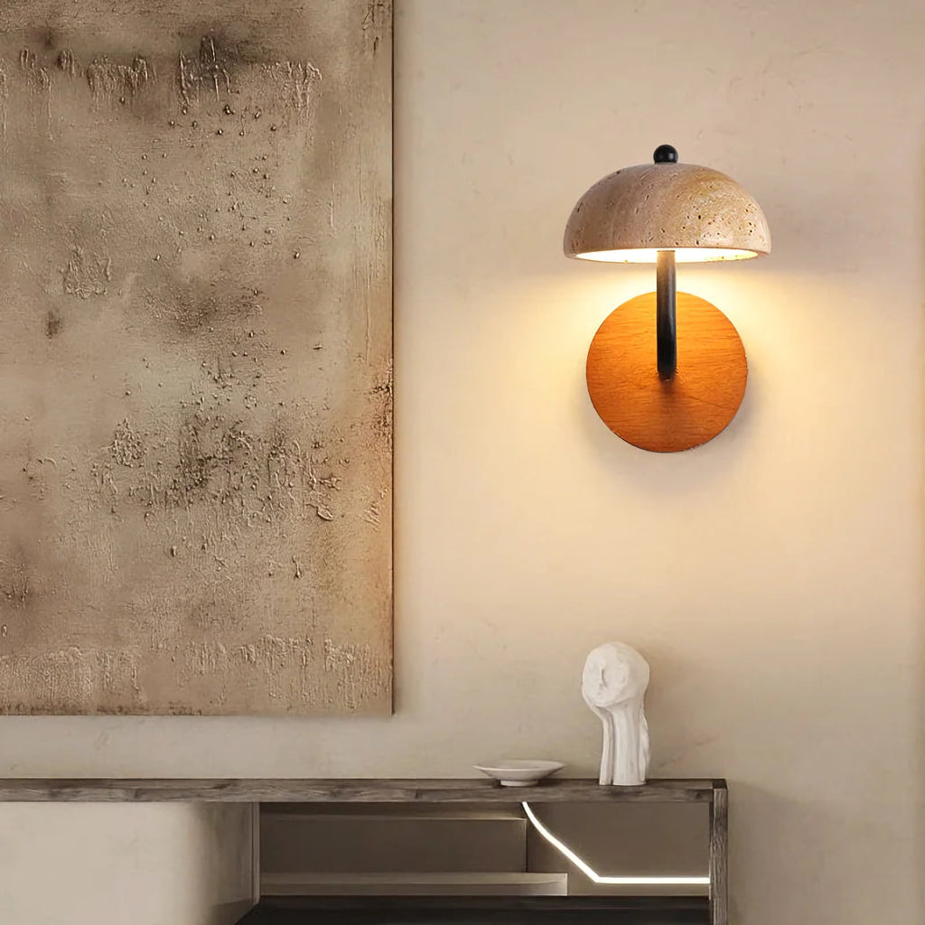 Mushroom Natural Stone Wall Lamp