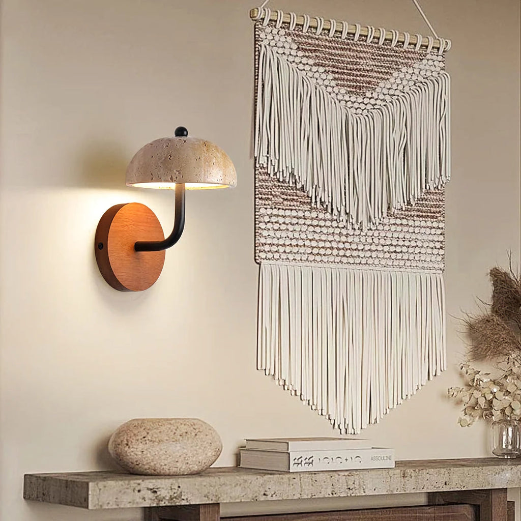 Mushroom Natural Stone Wall Lamp