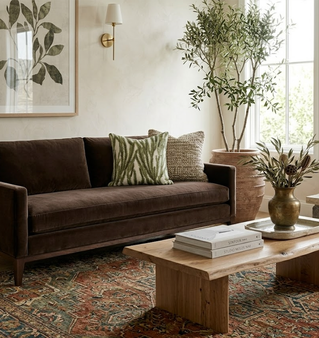 Nori Floral Pillow Cover in Moss Green, McLaurin + Piercy Textiles