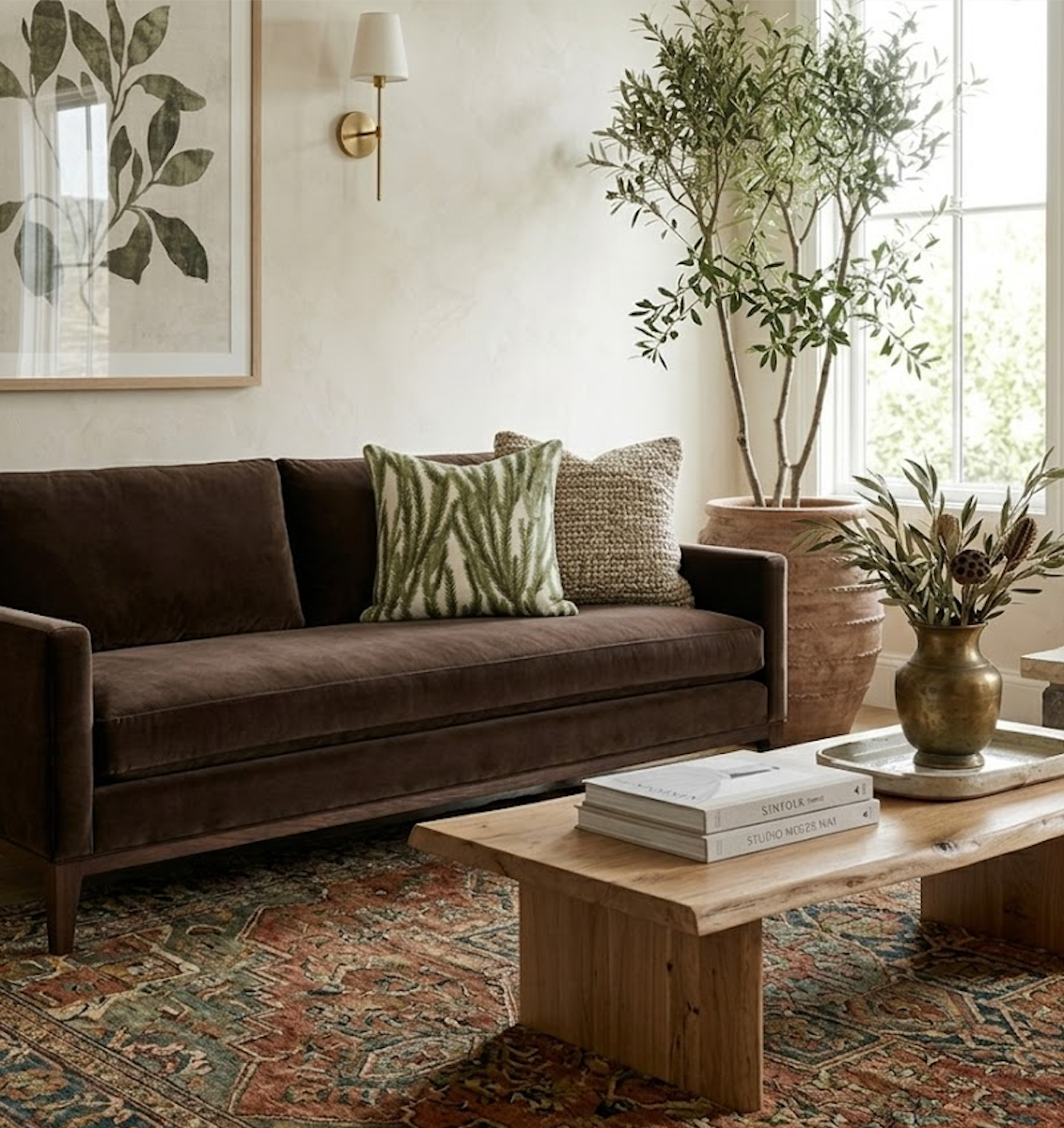 Nori Floral Pillow Cover in Moss Green, McLaurin + Piercy Textiles