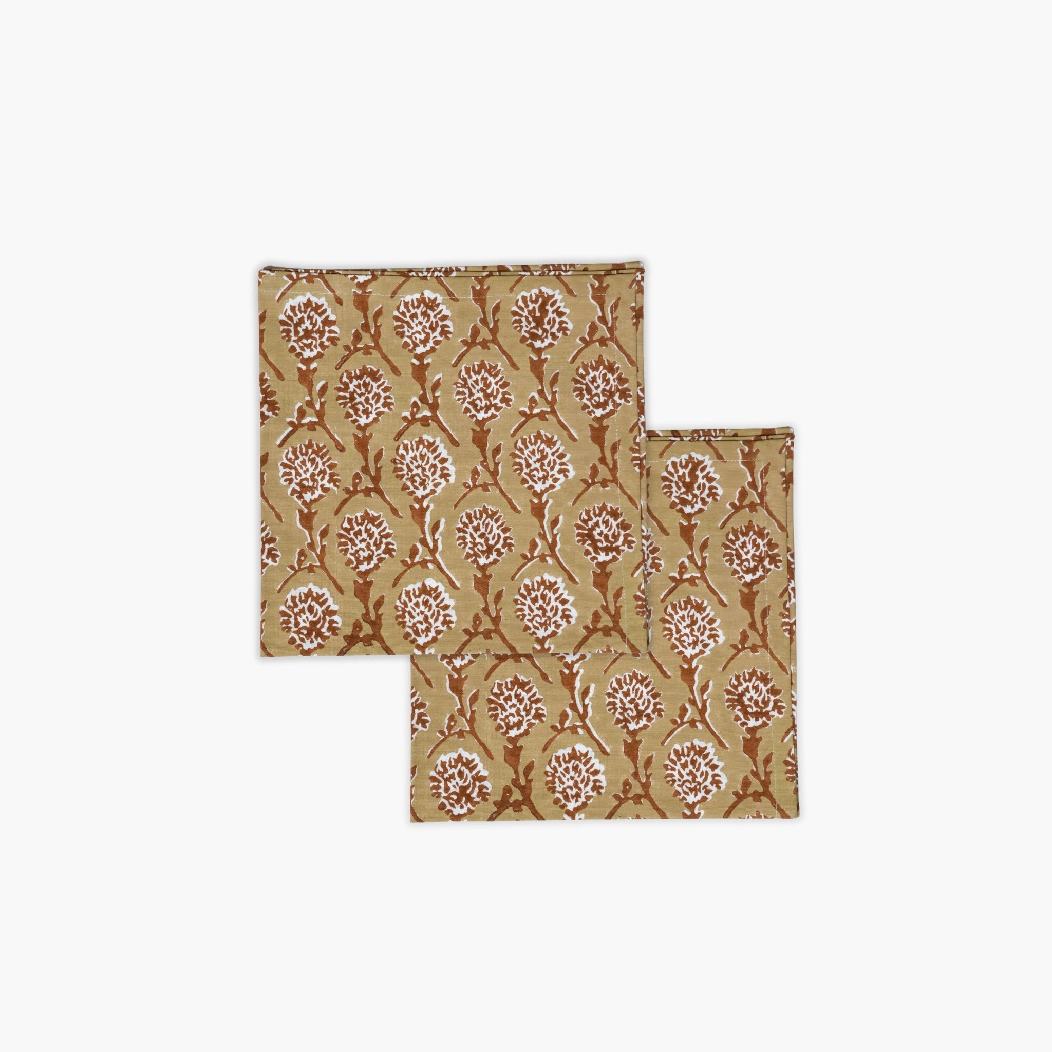 Nikhar Cotton Table Napkins — Chai Brown, Set of 2