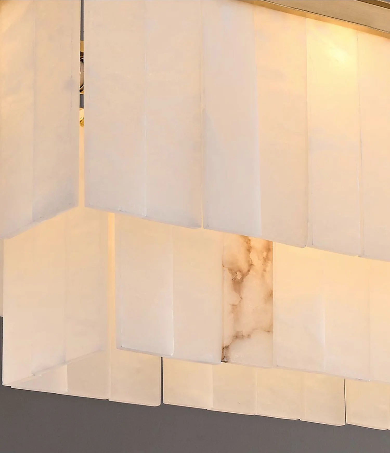 Natural Alabaster Linear Dining Chandelier