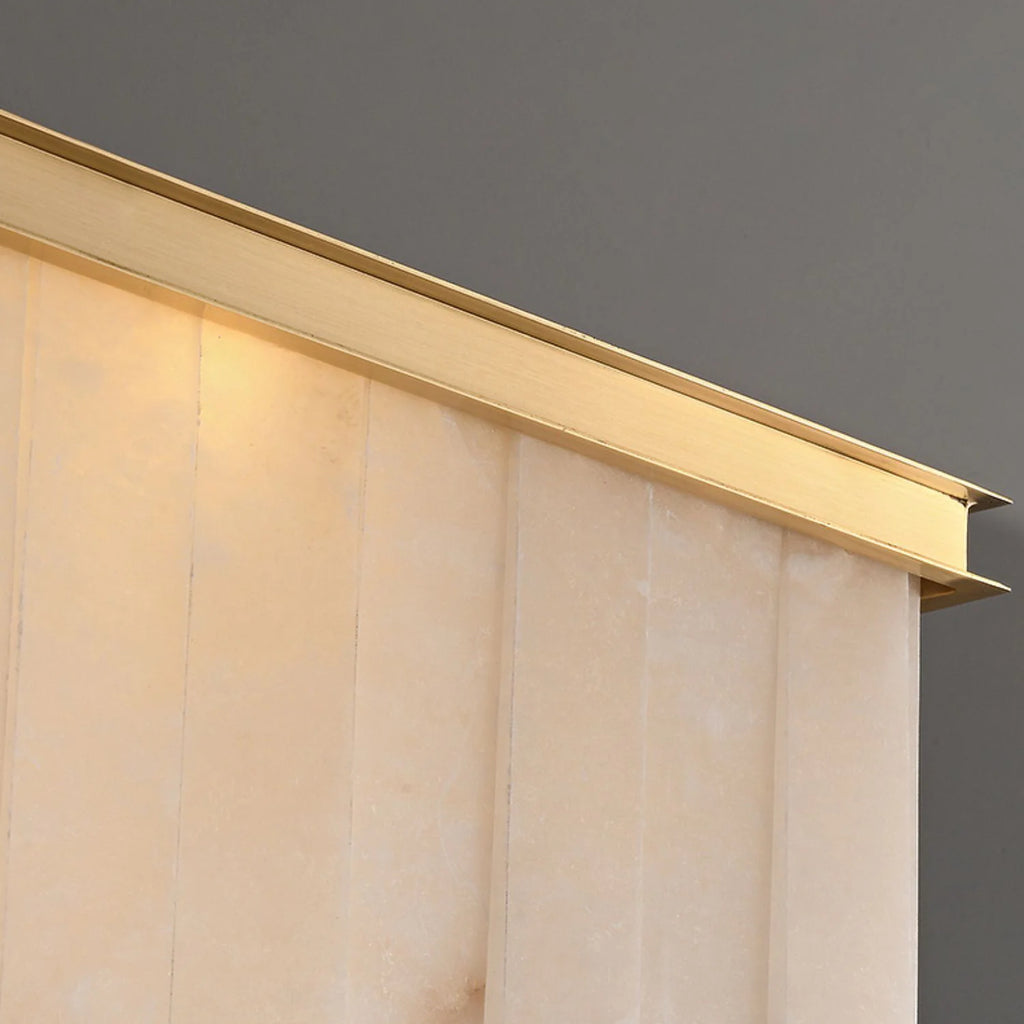 Natural Alabaster Linear Dining Chandelier